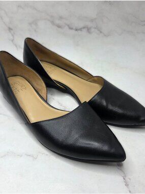 Naturalizer Tamara D'orsay Flats Black Leather Slip-On Shoes Women's 7.5